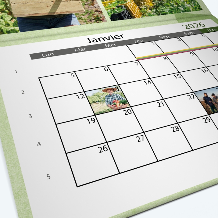 Calendrier agrafé Photo Date