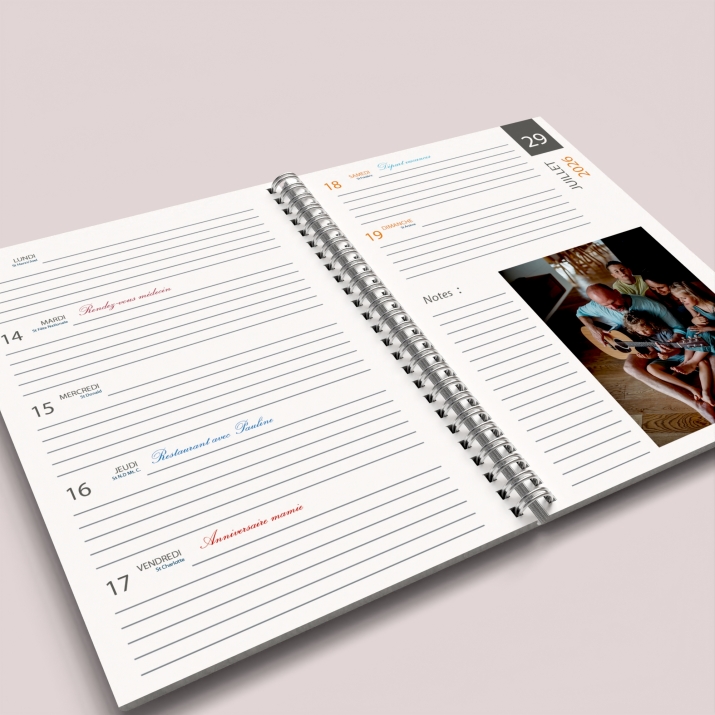 Agenda photo personnalisé