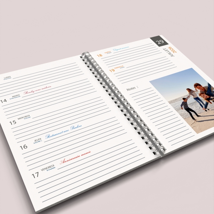 Agenda photo personnalisé