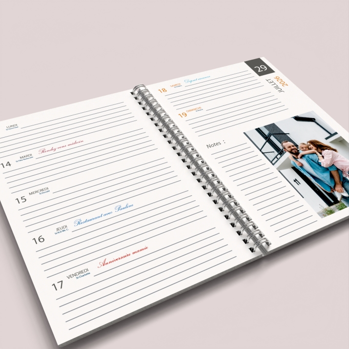 Agenda photo personnalisé