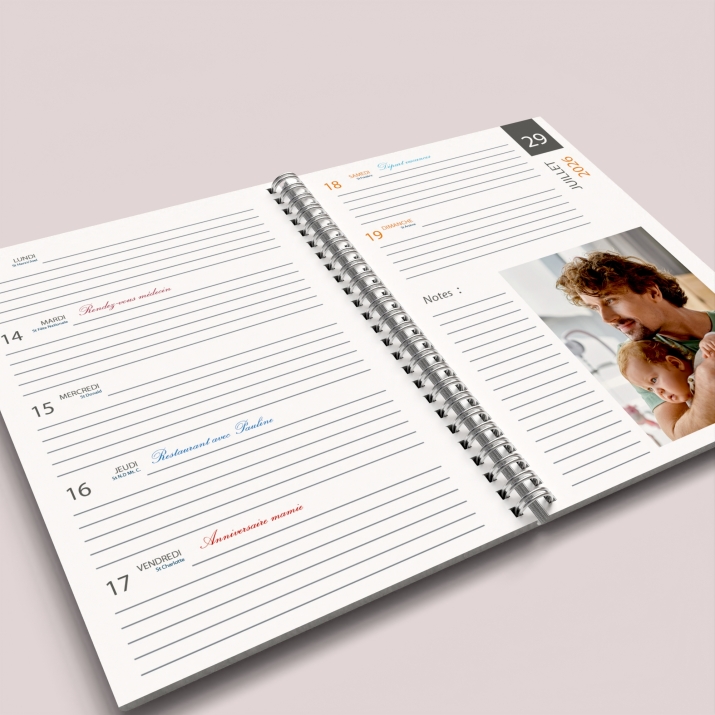 Agenda photo personnalisé