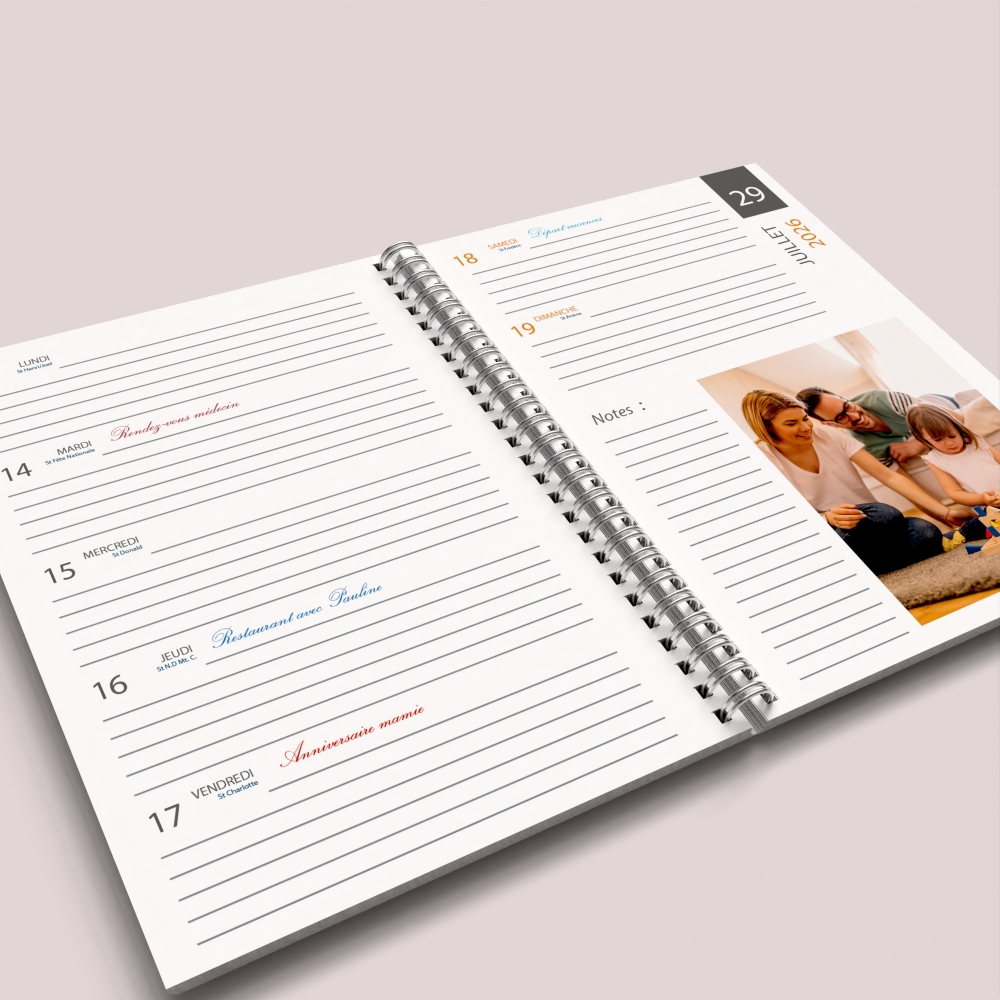 Agenda photo personnalisé