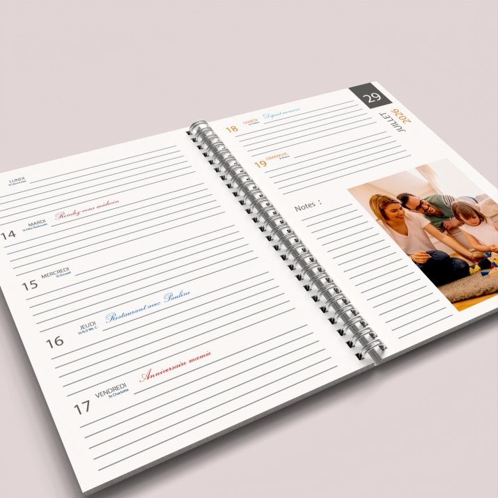 Agenda photo personnalisé