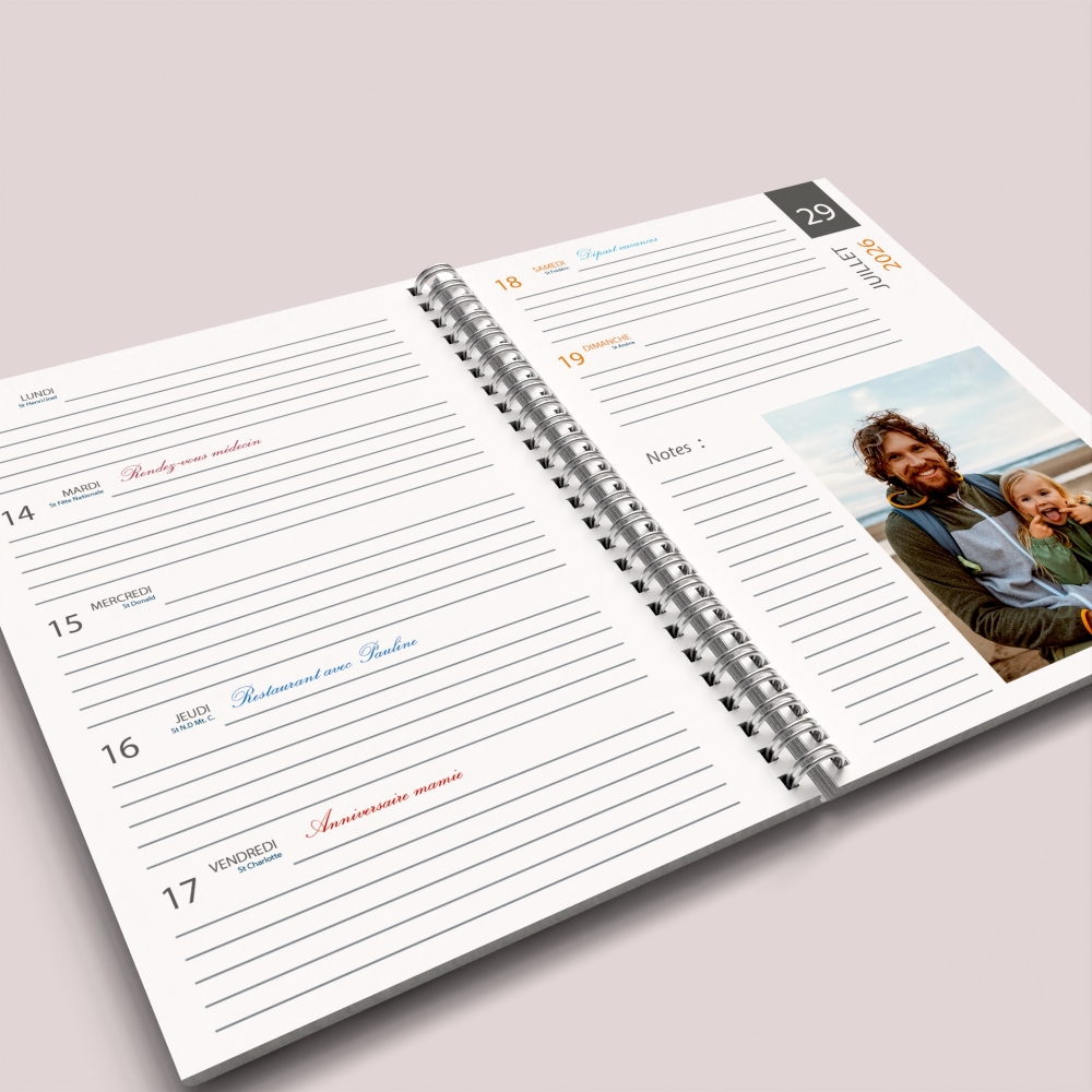 Agenda photo personnalisé