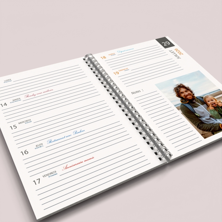Agenda photo personnalisé