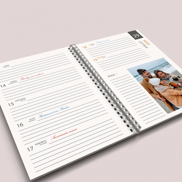 Agenda photo personnalisé