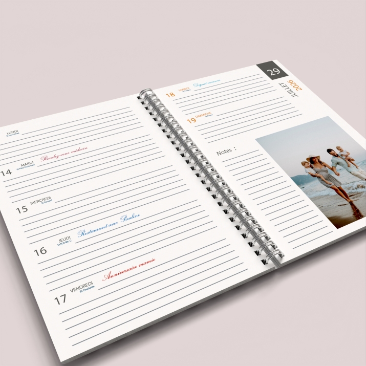 Agenda photo personnalisé