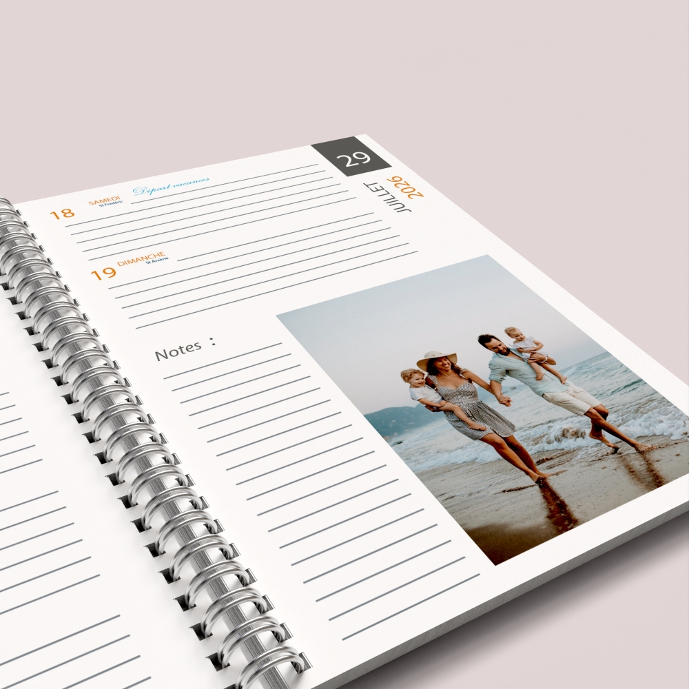 Agenda photo personnalisé