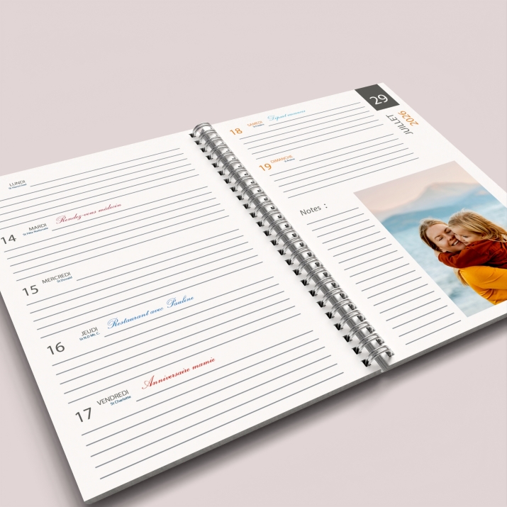 Agenda photo personnalisé