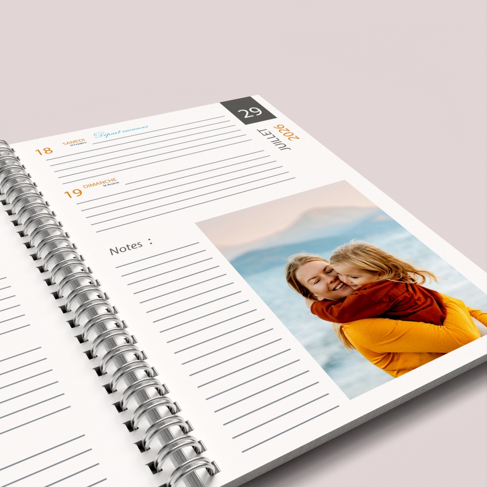 Agenda photo personnalisé