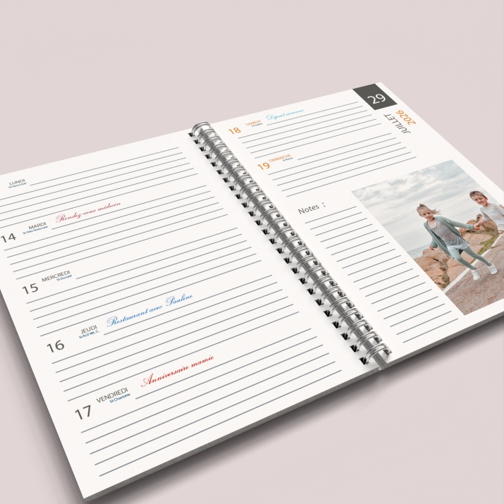 Agenda photo personnalisé