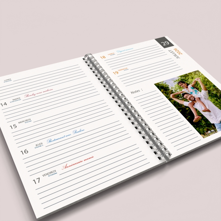 Agenda photo personnalisé