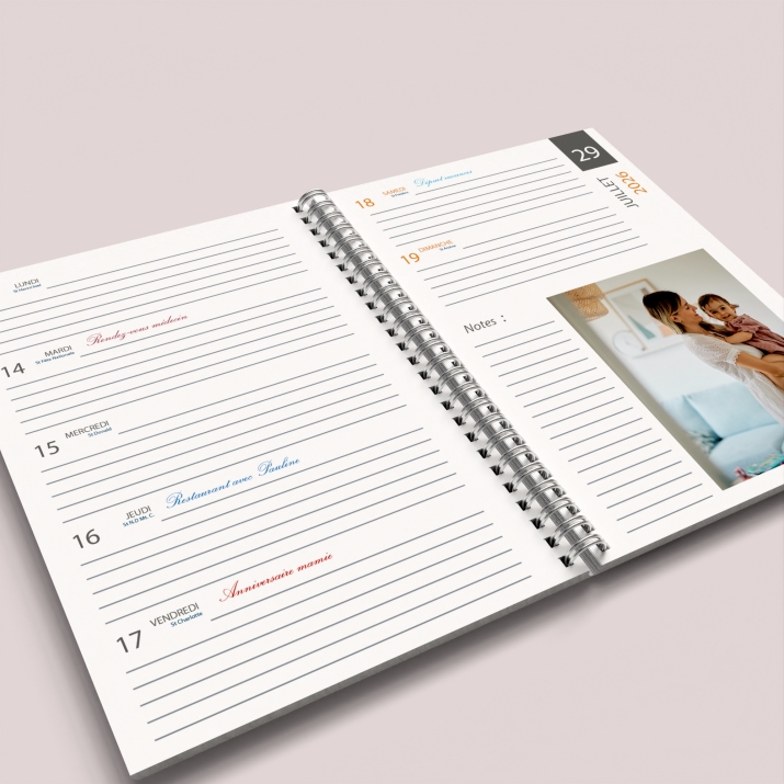 Agenda photo personnalisé