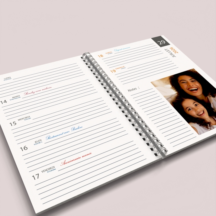 Agenda photo personnalisé