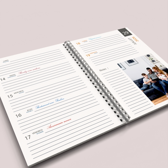 Agenda photo personnalisé