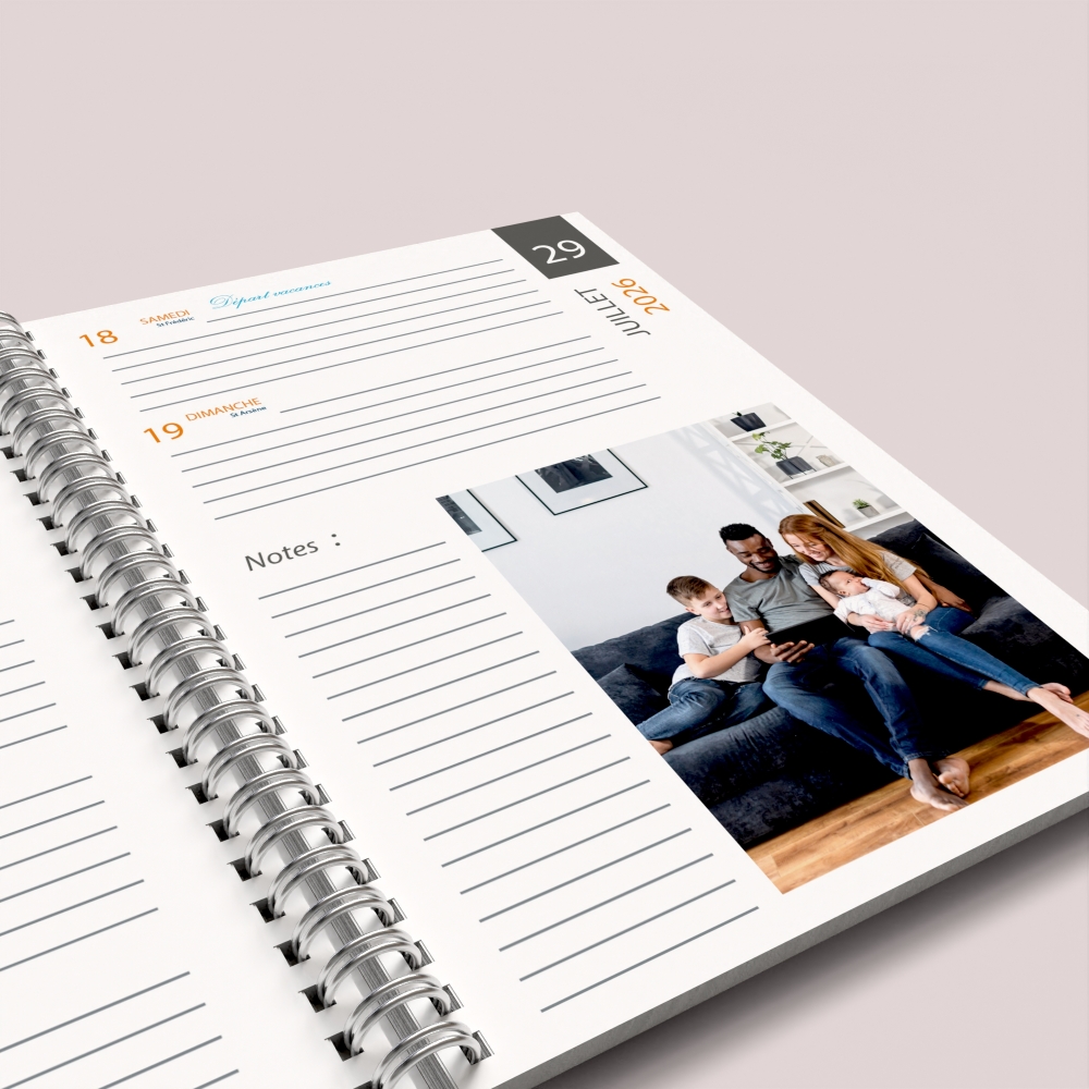 Agenda photo personnalisé