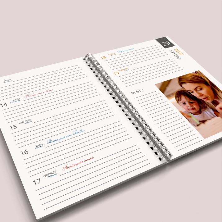 Agenda photo personnalisé