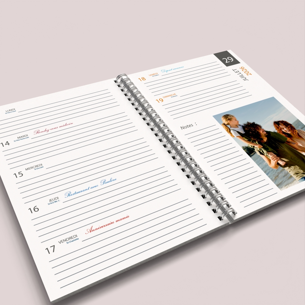 Agenda photo personnalisé