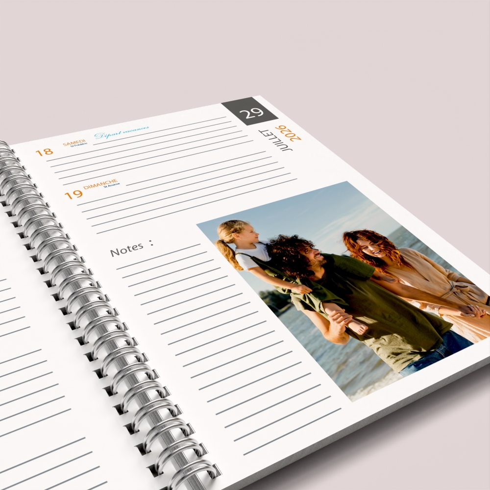 Agenda photo personnalisé