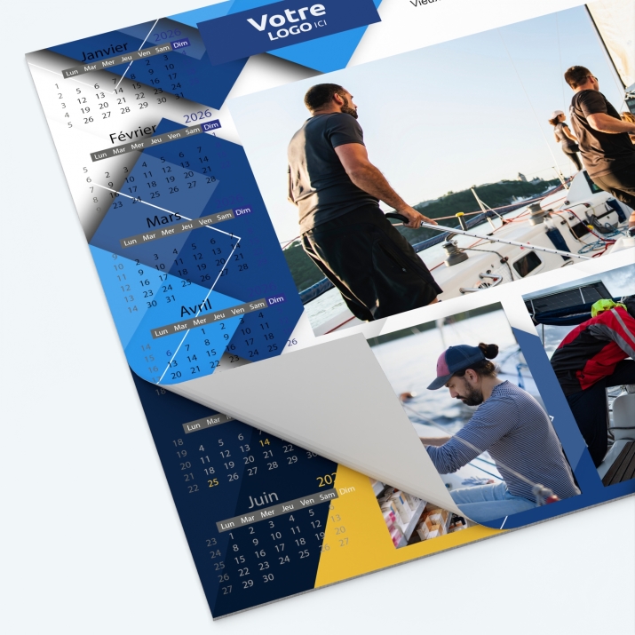 Calendrier sous main - 25 feuillets collés sur le haut