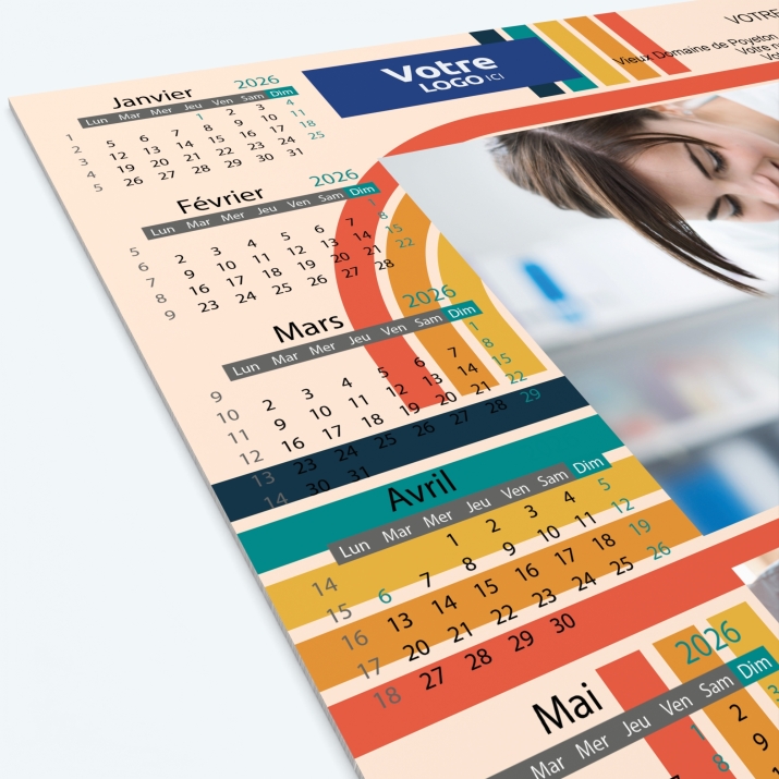 Calendrier sous main - Grille calendaire personnalisable