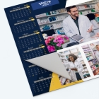 Calendrier sous main - 25 feuillets collés sur le haut