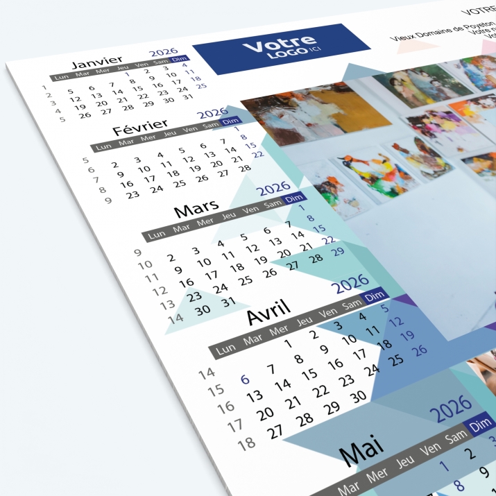 Calendrier sous main - Grille calendaire personnalisable