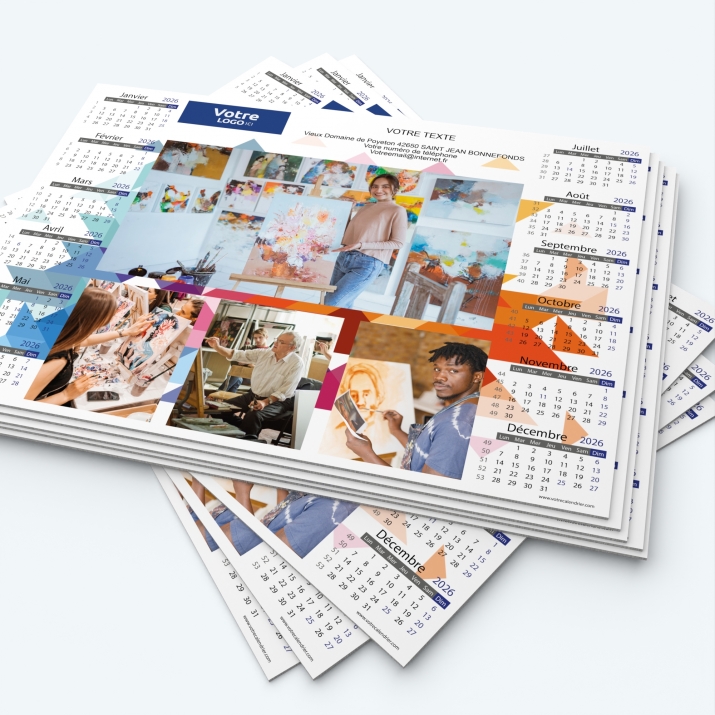 Calendrier sous main - Minimum de commande : 25 exemplaires