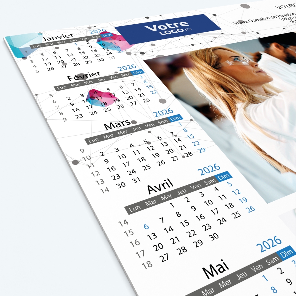 Calendrier sous main - Grille calendaire personnalisable