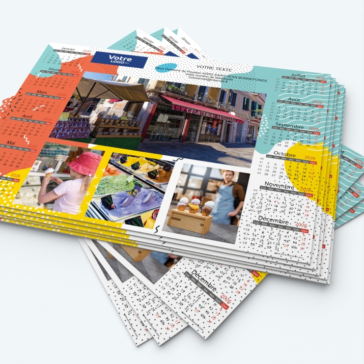 Calendrier sous main - Minimum de commande : 25 exemplaires
