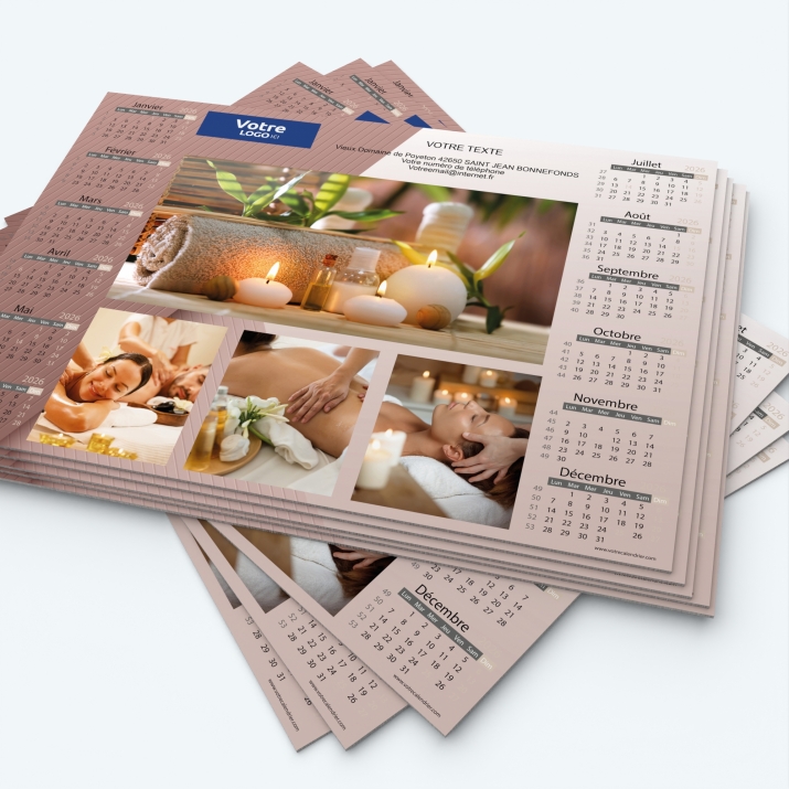 Calendrier sous main - Minimum de commande : 25 exemplaires
