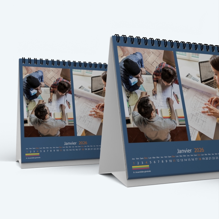 Calendrier de bureau CARRE - Minimum de commande : 25 exemplaires