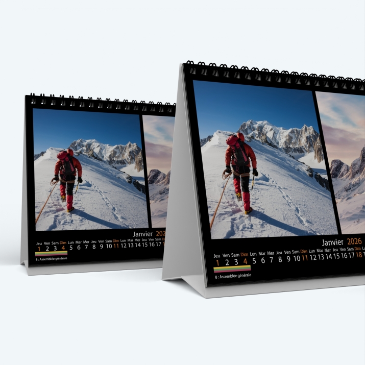 Calendrier de bureau MAXI PANO - Minimum de commande : 25 exemplaires