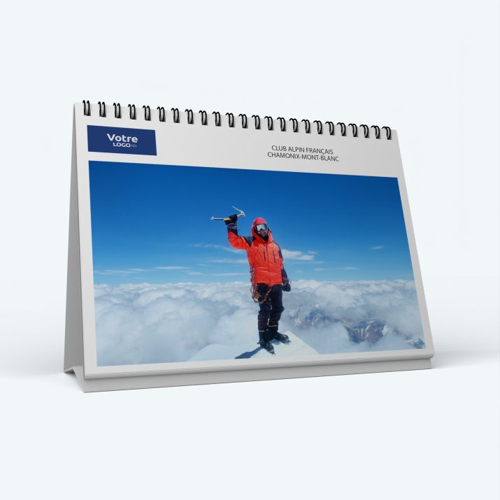 Calendrier de bureau MAXI PANO - Nombre de photos, logos et texte illimité