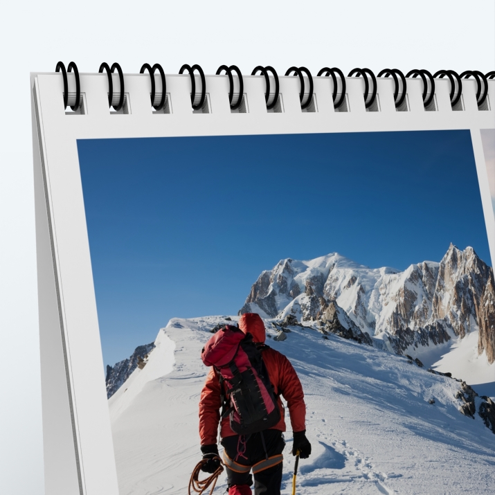 Calendrier de bureau MAXI PANO - Reliure spirale de qualité