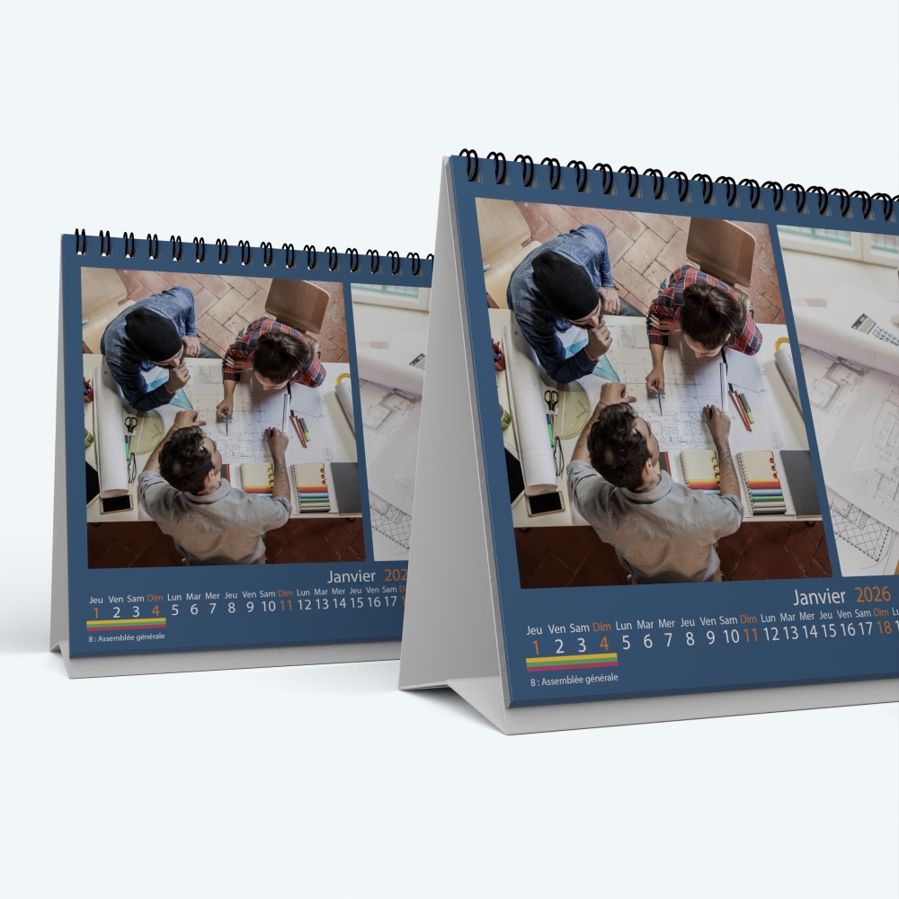Calendrier de bureau MAXI PANO - Minimum de commande : 25 exemplaires