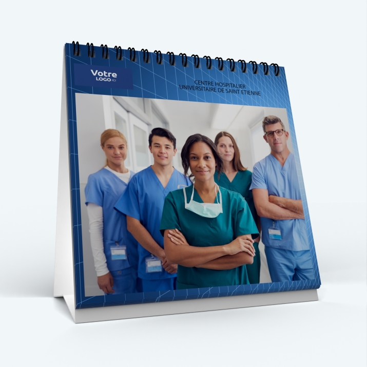 Calendrier de bureau CARRE - Nombre de photos, logos et texte illimité