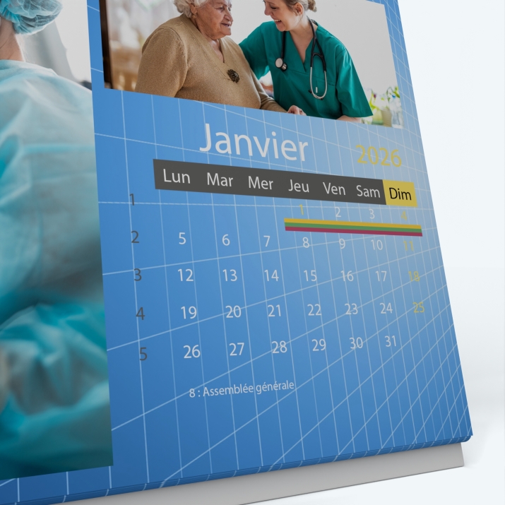 Calendrier de bureau PANO - Grille calendaire personnalisable