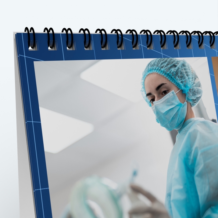 Calendrier de bureau MAXI PANO - Reliure spirale de qualité