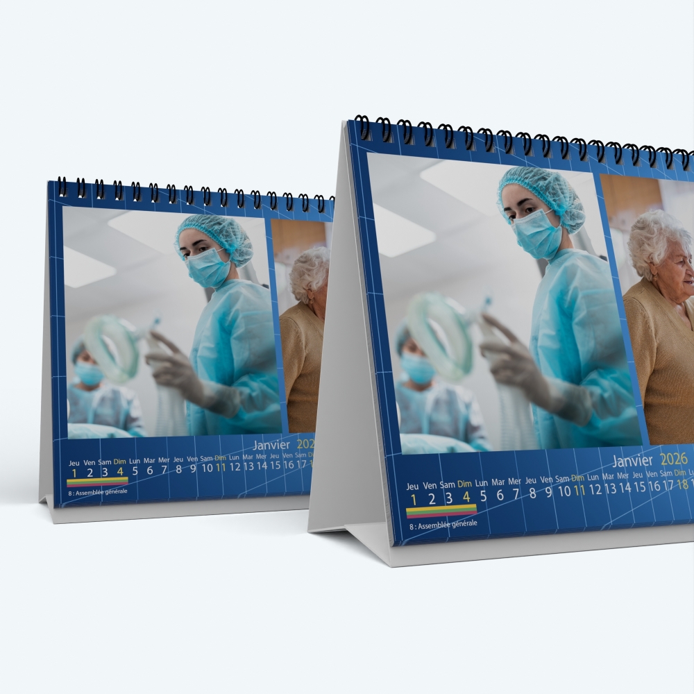 Calendrier de bureau MAXI PANO - Minimum de commande : 25 exemplaires
