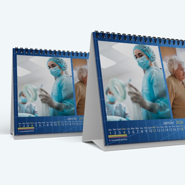 Calendrier de bureau MAXI PANO - Minimum de commande : 25 exemplaires
