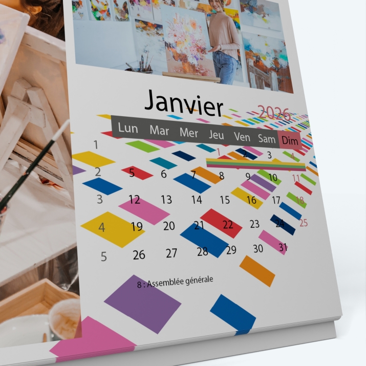 Calendrier de bureau PANO - Grille calendaire personnalisable