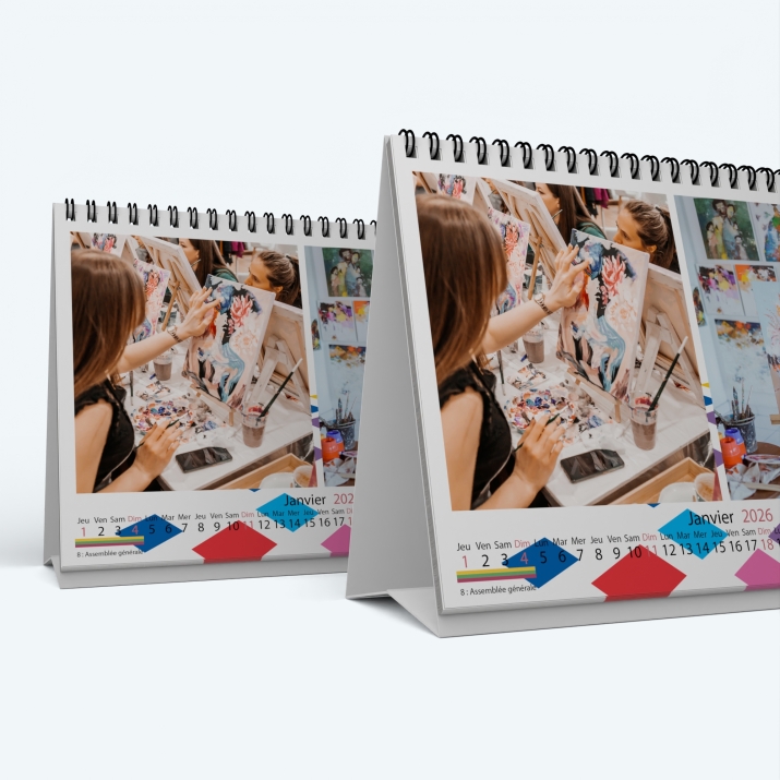 Calendrier de bureau MAXI PANO - Minimum de commande : 25 exemplaires