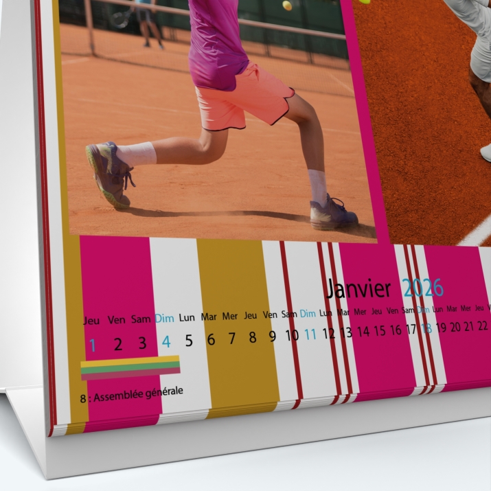 Calendrier de bureau CARRE - Grille calendaire personnalisable