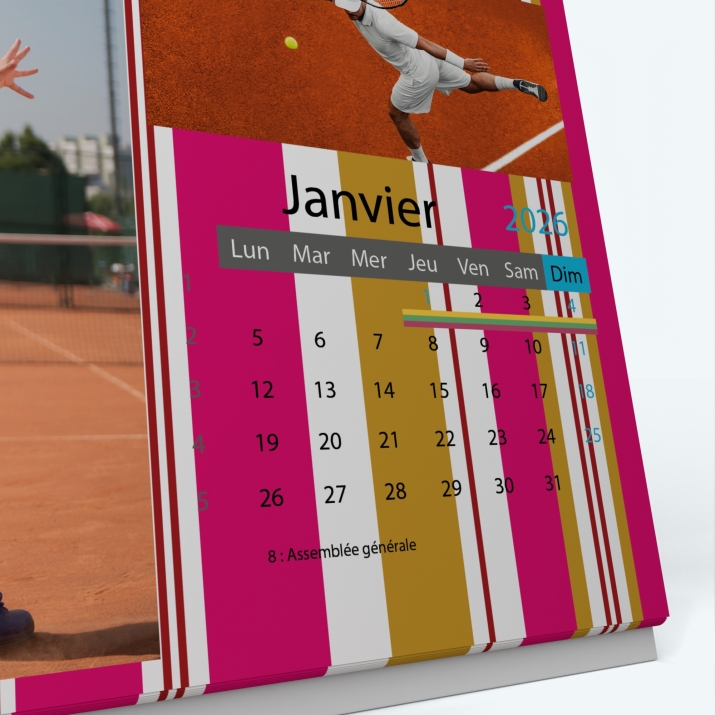 Calendrier de bureau PANO - Grille calendaire personnalisable