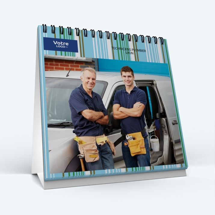 Calendrier de bureau CARRE - Nombre de photos, logos et texte illimité