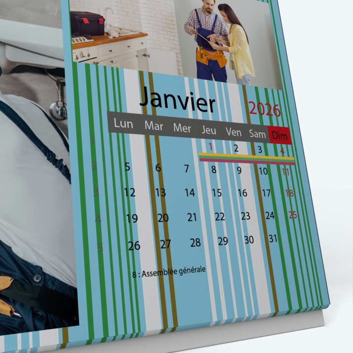 Calendrier de bureau PANO - Grille calendaire personnalisable