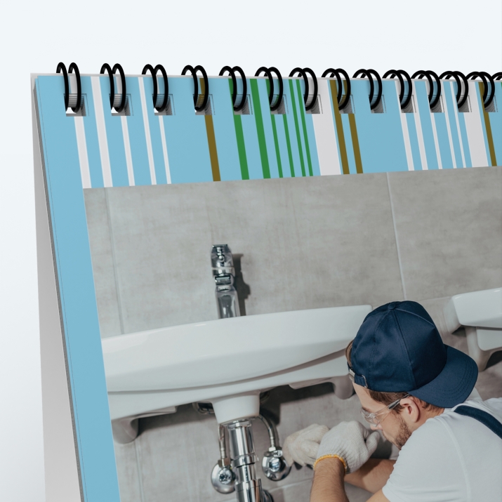 Calendrier de bureau PANO - Reliure spirale de qualité