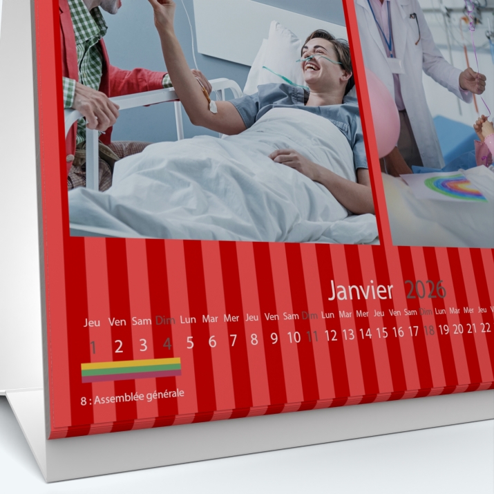 Calendrier de bureau CARRE - Grille calendaire personnalisable
