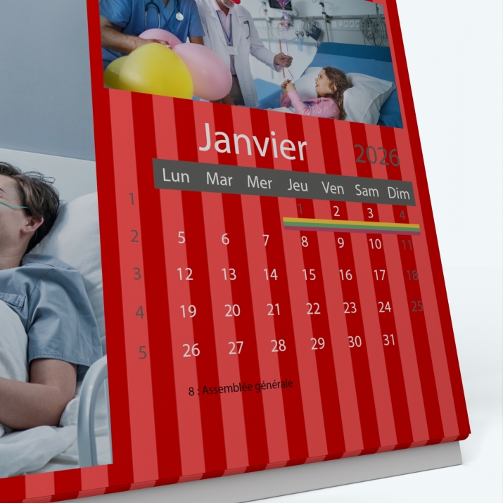 Calendrier de bureau PANO - Grille calendaire personnalisable